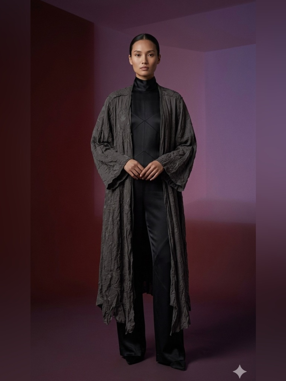Magnolia Pearl Boho Embroidered/Appliqué Midi Kimono O/S
